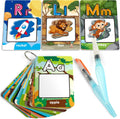 Water Coloring Alphabet Cards, Aqua Painting Water Drawing 26 Letters ABC Words, Montessori Educational Learning Toy Gift for 3 4 5 Year Old Kids